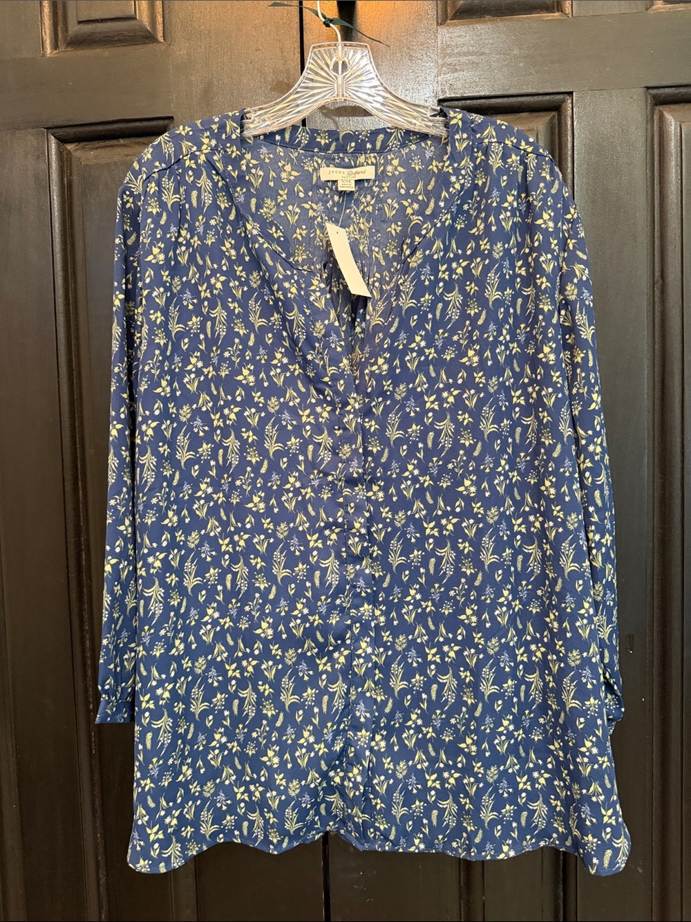 JACHS Girlfriend Navy Floral Tunic Blouse